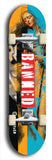 North American maple skateboard deck designed by underground artist BellyRash -- available in widths between 7.5 to 8.5 inches in both mellow concave and steep concave shapes from the BellyRash Limited Edition Blitz Deck series: Banned