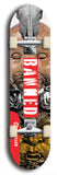 North American maple skateboard deck designed by underground artist BellyRash -- available in widths between 7.5 to 8.5 inches in both mellow concave and steep concave shapes from the BellyRash Limited Edition Blitz Deck series: Banned