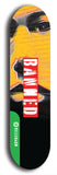 North American maple skateboard deck designed by underground artist BellyRash -- available in widths between 7.5 to 8.5 inches in both mellow concave and steep concave shapes from the BellyRash Limited Edition Blitz Deck series: Banned