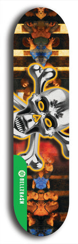 North American maple skateboard deck designed by underground artist BellyRash -- available in widths between 7.5 to 8.5 inches in both mellow concave and steep concave shapes from the BellyRash Limited Edition Blitz Deck series: xBones