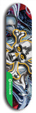 North American maple skateboard deck designed by underground artist BellyRash -- available in widths between 7.5 to 8.5 inches in both mellow concave and steep concave shapes from the BellyRash Limited Edition Blitz Deck series: xBones