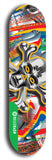 North American maple skateboard deck designed by underground artist BellyRash -- available in widths between 7.5 to 8.5 inches in both mellow concave and steep concave shapes from the BellyRash Limited Edition Blitz Deck series: xBones