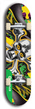 North American maple skateboard deck designed by underground artist BellyRash -- available in widths between 7.5 to 8.5 inches in both mellow concave and steep concave shapes from the BellyRash Limited Edition Blitz Deck series: xBones