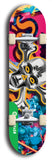 North American maple skateboard deck designed by underground artist BellyRash -- available in widths between 7.5 to 8.5 inches in both mellow concave and steep concave shapes from the BellyRash Limited Edition Blitz Deck series: xBones
