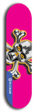 North American maple skateboard deck designed by underground artist BellyRash -- available in widths between 7.5 to 8.5 inches in both mellow concave and steep concave shapes. Artwork: A.I. generated chrome skull and crossbones