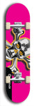 North American maple skateboard deck designed by underground artist BellyRash -- available in widths between 7.5 to 8.5 inches in both mellow concave and steep concave shapes. Artwork: Chrome skull and crossbones