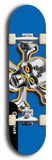 North American maple skateboard deck designed by underground artist BellyRash -- available in widths between 7.5 to 8.5 inches in both mellow concave and steep concave shapes. Artwork: A.I. generated chrome skull and crossbones