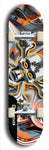 North American maple skateboard deck designed by underground artist BellyRash -- available in widths between 7.5 to 8.5 inches in both mellow concave and steep concave shapes. Artwork: A.I. generated chrome skull and crossbones