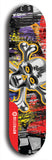 North American maple skateboard deck designed by underground artist BellyRash -- available in widths between 7.5 to 8.5 inches in both mellow concave and steep concave shapes. Artwork: A.I. generated chrome skull and crossbones