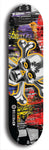 North American maple skateboard deck designed by underground artist BellyRash -- available in widths between 7.5 to 8.5 inches in both mellow concave and steep concave shapes. Artwork: A.I. generated chrome skull and crossbones