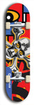 North American maple skateboard deck designed by underground artist BellyRash -- available in widths between 7.5 to 8.5 inches in both mellow concave and steep concave shapes. Artwork: A.I. generated chrome skull and crossbones