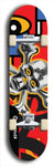 North American maple skateboard deck designed by underground artist BellyRash -- available in widths between 7.5 to 8.5 inches in both mellow concave and steep concave shapes. Artwork: A.I. generated chrome skull and crossbones