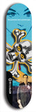 North American maple skateboard deck designed by underground artist BellyRash -- available in widths between 7.5 to 8.5 inches in both mellow concave and steep concave shapes. Artwork: A.I. generated chrome skull and crossbones