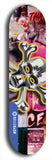 North American maple skateboard deck designed by underground artist BellyRash -- available in widths between 7.5 to 8.5 inches in both mellow concave and steep concave shapes. Artwork: A.I. generated chrome skull and crossbones