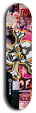 North American maple skateboard deck designed by underground artist BellyRash -- available in widths between 7.5 to 8.5 inches in both mellow concave and steep concave shapes. Artwork: A.I. generated chrome skull and crossbones