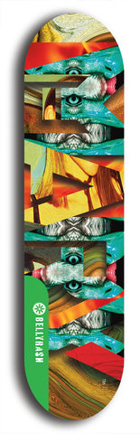 North American maple skateboard deck designed by underground artist BellyRash -- available in widths between 7.5 to 8.5 inches in both mellow concave and steep concave shapes from the BellyRash Limited Edition Blitz Deck series: Mary