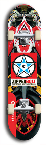 Zipperbolt #23: Red Logo Skateboard Deck