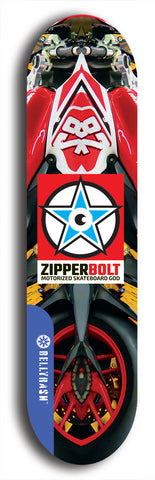 Zipperbolt #23: Blue Logo Skateboard Deck