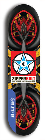 Zipperbolt #32: Blue Logo Skateboard Deck