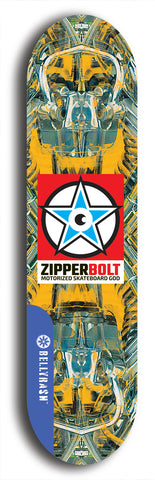 Zipperbolt #24: Blue Logo Skateboard Deck