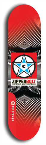 Zipperbolt #25: Red Logo Skateboard Deck