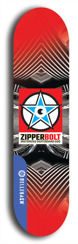 Zipperbolt #25: Blue Logo Skateboard Deck