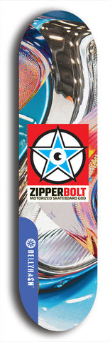 Zipperbolt #29: Blue Logo Skateboard Deck