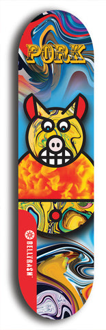 Pork Belly Bob #9: Red Logo Skateboard Deck