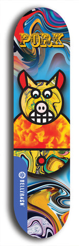 Pork Belly Bob #9: Blue Logo Skateboard Deck