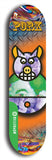 North American maple skateboard deck designed by underground artist BellyRash -- available in widths between 7.5 to 8.5 inches in both mellow concave and steep concave shapes from the BellyRash Limited Edition Blitz Deck series: Pork Belly Bob