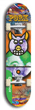 North American maple skateboard deck designed by underground artist BellyRash -- available in widths between 7.5 to 8.5 inches in both mellow concave and steep concave shapes from the BellyRash Limited Edition Blitz Deck series: Pork Belly Bob