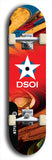 North American maple skateboard deck designed by underground artist BellyRash -- available in widths between 7.5 to 8.5 inches in both mellow concave and steep concave shapes from the BellyRash Limited Edition series: DSOI