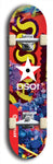 North American maple skateboard deck designed by underground artist BellyRash -- available in widths between 7.5 to 8.5 inches in both mellow concave and steep concave shapes from the BellyRash Limited Edition series: DSOI