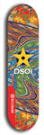 North American maple skateboard deck designed by underground artist BellyRash -- available in widths between 7.5 to 8.5 inches in both mellow concave and steep concave shapes from the BellyRash Limited Edition series: DSOI