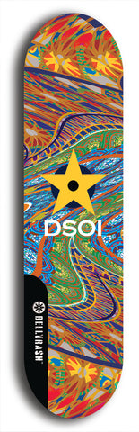 North American maple skateboard deck designed by underground artist BellyRash -- available in widths between 7.5 to 8.5 inches in both mellow concave and steep concave shapes from the BellyRash Limited Edition series: DSOI