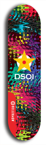 North American maple skateboard deck designed by underground artist BellyRash -- available in widths between 7.5 to 8.5 inches in both mellow concave and steep concave shapes from the BellyRash Limited Edition series: DSOI