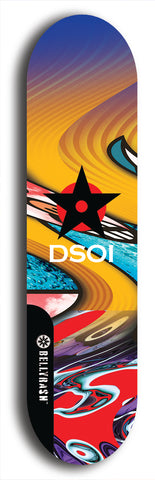 North American maple skateboard deck designed by underground artist BellyRash -- available in widths between 7.5 to 8.5 inches in both mellow concave and steep concave shapes from the BellyRash Limited Edition series: DSOI