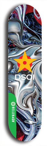 North American maple skateboard deck designed by underground artist BellyRash -- available in widths between 7.5 to 8.5 inches in both mellow concave and steep concave shapes from the BellyRash Limited Edition Blitz Deck series: DSOI
