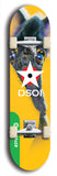 North American maple skateboard deck designed by underground artist BellyRash -- available in widths between 7.5 to 8.5 inches in both mellow concave and steep concave shapes from the BellyRash Limited Edition Blitz Deck series: DSOI