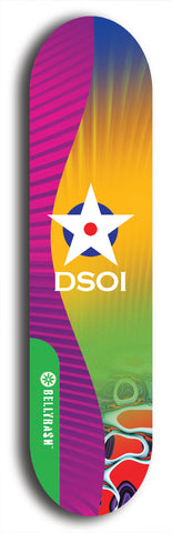 North American maple skateboard deck designed by underground artist BellyRash -- available in widths between 7.5 to 8.5 inches in both mellow concave and steep concave shapes from the BellyRash Limited Edition Blitz Deck series: DSOI