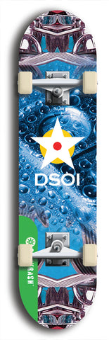 North American maple skateboard deck designed by underground artist BellyRash -- available in widths between 7.5 to 8.5 inches in both mellow concave and steep concave shapes from the BellyRash Limited Edition Blitz Deck series: DSOI