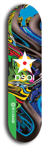 North American maple skateboard deck designed by underground artist BellyRash -- available in widths between 7.5 to 8.5 inches in both mellow concave and steep concave shapes from the BellyRash Limited Edition Blitz Deck series: DSOI