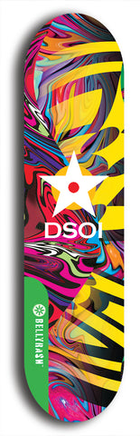 North American maple skateboard deck designed by underground artist BellyRash -- available in widths between 7.5 to 8.5 inches in both mellow concave and steep concave shapes from the BellyRash Limited Edition Blitz Deck series: DSOI