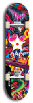 North American maple skateboard deck designed by underground artist BellyRash -- available in widths between 7.5 to 8.5 inches in both mellow concave and steep concave shapes from the BellyRash Limited Edition series: DSOI