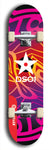 North American maple skateboard deck designed by underground artist BellyRash -- available in widths between 7.5 to 8.5 inches in both mellow concave and steep concave shapes from the BellyRash Limited Edition series: DSOI