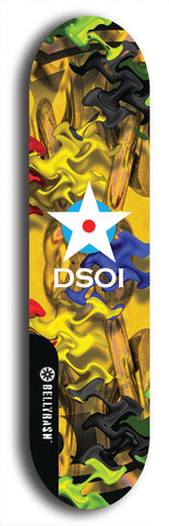 North American maple skateboard deck designed by underground artist BellyRash -- available in widths between 7.5 to 8.5 inches in both mellow concave and steep concave shapes from the BellyRash Limited Edition series: DSOI