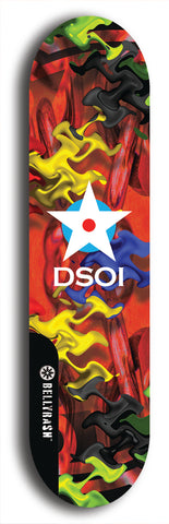 North American maple skateboard deck designed by underground artist BellyRash -- available in widths between 7.5 to 8.5 inches in both mellow concave and steep concave shapes from the BellyRash Limited Edition series: DSOI