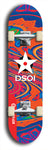 North American maple skateboard deck designed by underground artist BellyRash -- available in widths between 7.5 to 8.5 inches in both mellow concave and steep concave shapes from the BellyRash Limited Edition series: DSOI