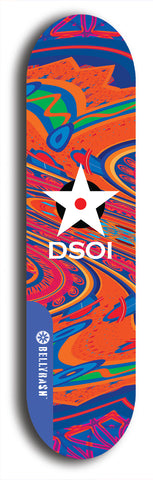 North American maple skateboard deck designed by underground artist BellyRash -- available in widths between 7.5 to 8.5 inches in both mellow concave and steep concave shapes from the BellyRash Limited Edition series: DSOI