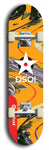 North American maple skateboard deck designed by underground artist BellyRash -- available in widths between 7.5 to 8.5 inches in both mellow concave and steep concave shapes from the BellyRash Limited Edition series: DSOI